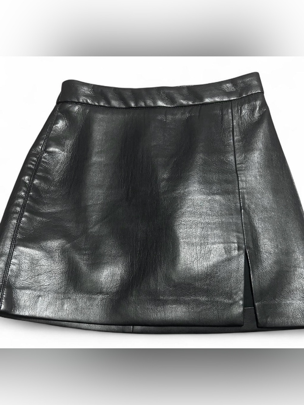 Aritzia Black Vegan Leather Mini Skirt